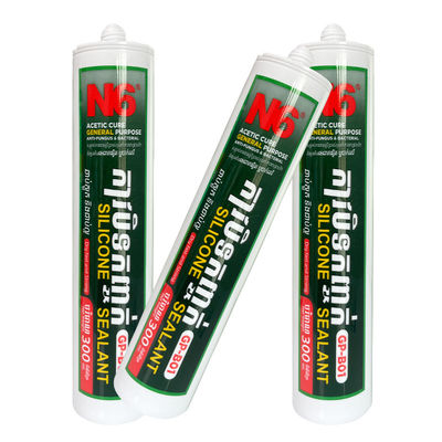 흰색 맑은 방수 아세토시산 실리콘 밀폐물 욕실 유리 설치