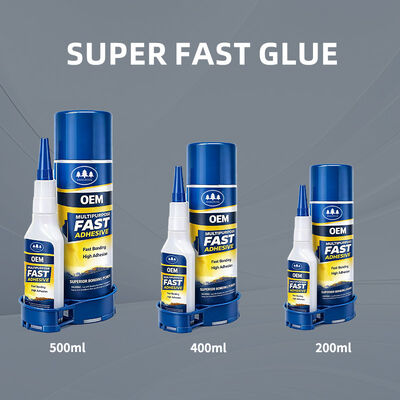 좋은 가격 OEM 공장 슈퍼 접착제 사이아노아크릴레이트 접착제 400ml 및 100g 스프레이 액티베이터 두 가지 구성 요소 인스턴트 접착제 온라인으로